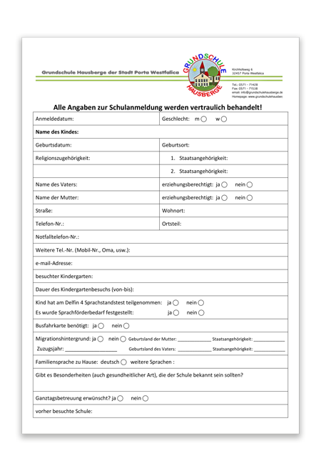 Schulanmeldung